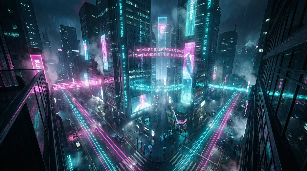唐人街探案3视频播放 竖屏短剧平台首页背景 - 赛博朋克都市夜景